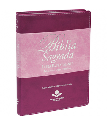 Bíblia RA Letra Extra Gigante c/ Índice - Rosa e Vinho